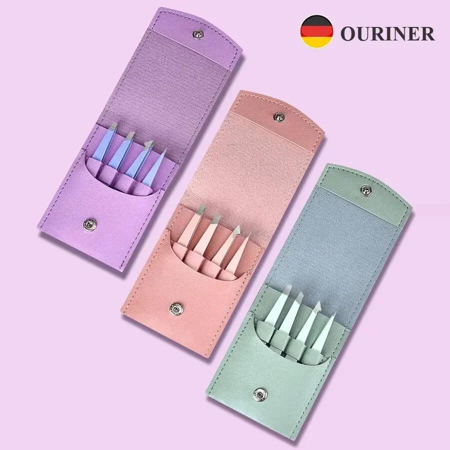 Xiaomi Ouriner 4 PCS Stainless Steel Eyebrow Clippers Set Hair Removal Forceps Oblique And Straight Mouth Eyebrow Trimming Clip