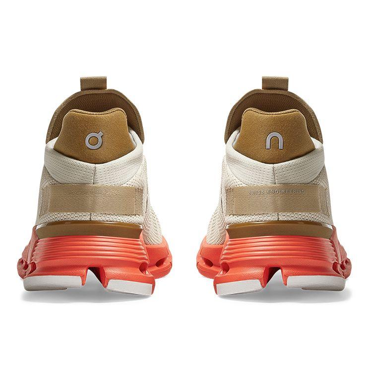 On Cloudnova All-Weather Lightweight Comfortable Shock Absorbing Breathable Low-Top Running Shoes Women Sneaker Pearl-White Orange-Red 26.99178