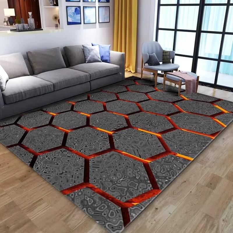 3D Vortex Illusion Teppich für Wohnzimmer Heimdekorationen Sofatisch Große Flächenteppiche Spielzimmer Rutschfeste Bodenmatte Alfombra