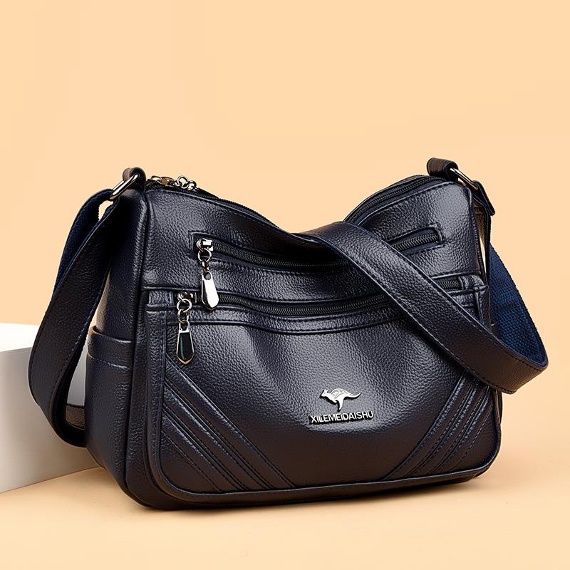 Crossbody Bag - Autumn/Winter Fashion Multi-layered Shoulder Bag - Soft Leather - Maternal Bag for Middle-aged Women