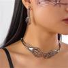 Halloween Necklace Earrings for Women  Hand Choker Necklace Skeleton Hand Earrings Gothic Punk Jewelry Set
