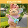Flower Bear Plush Keychain Toy Stuffed Doll Backpack Pendant Gift Decoration