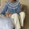2026 Retro Ethnic Style Fair Isle Knit Sweater – Women's Loose Long Sleeve Round Neck