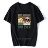 Vintage Best Shih Tzu Dad Ever Dog TShirt Men Cotton Tshirt Funny Tees Streetwear Harajuku