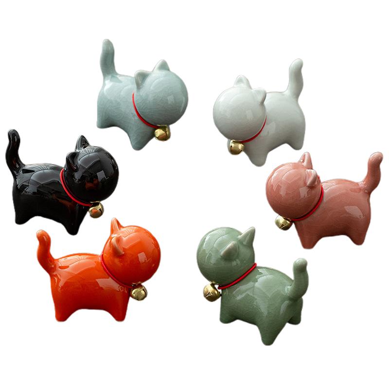 კრეატიული კერამიკა საყვარელი კნუტის ორნამენტი ცხოველის მიკრო ლანდშაფტი ჩაის შინაური ცხოველი შიდა სამაგიდო ორნამენტები ჩაის ნაკრების აქსესუარები ჩაის თამაში