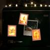 Retro Fridge Magnets 3Pcs Christmas Light-up Frame Refrigerator Magnet, Vintage Wooden Holiday Decorative Photo Holders Glowing Magnetic Picture