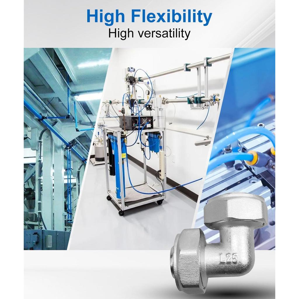 4Pcs 3/4inch Compression Air Line Tube Elbow 90 Degree Pipe Fitting Adapter Metal Pipe Fitting Adapter Easy To Install