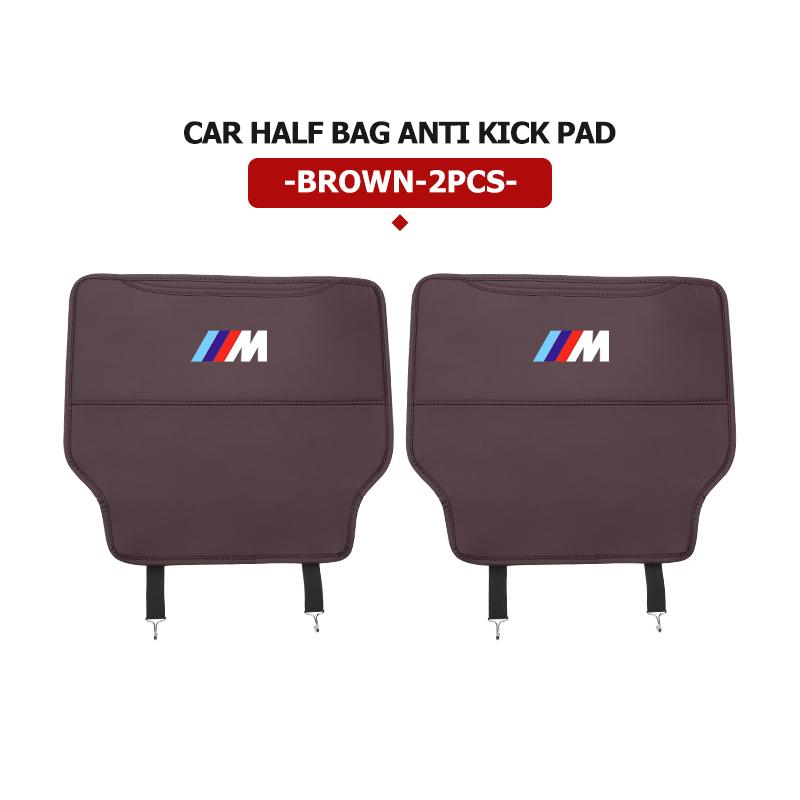 Car Seat Backrest Anti Kick Pad Protector Mat Storage Bag Emblem Accessories For BMW E70 E91 E30 G30 E53 M3 M5 X6 X4 X7 E92 E93