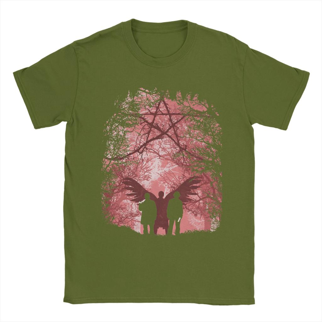 Famous Hunters T-Shirts Supernatural Sam And Dean Hip Hop Funny 100% Cotton Tee Shirt Short Sleeve T Shirts Plus Size Tops