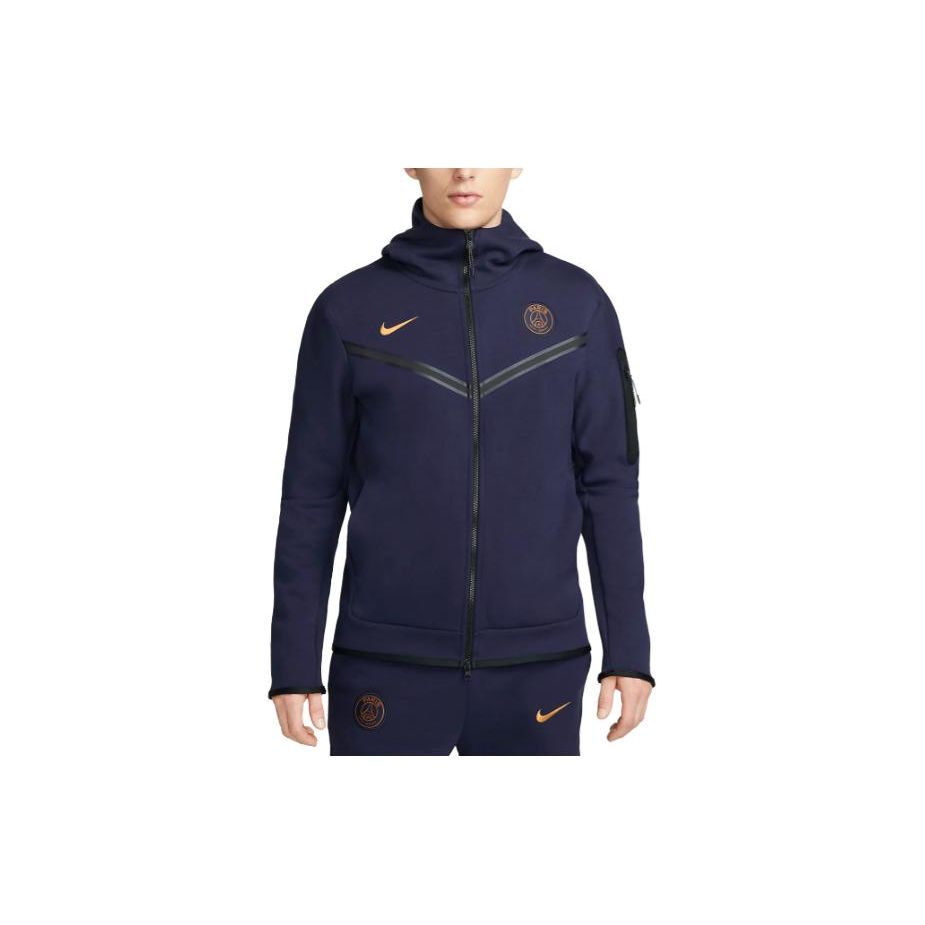 Nike Paris Saint-Germain Logo Embroidered Letter Hoodie Jacket Men Jacket Blue DV4827-498