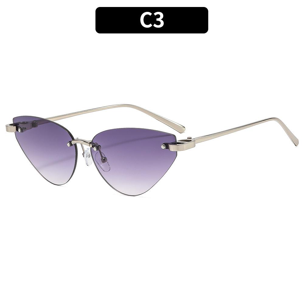 Fashion Rimless Triangle Sunglasses Women Trendy Personality Stylish Sun Glasses