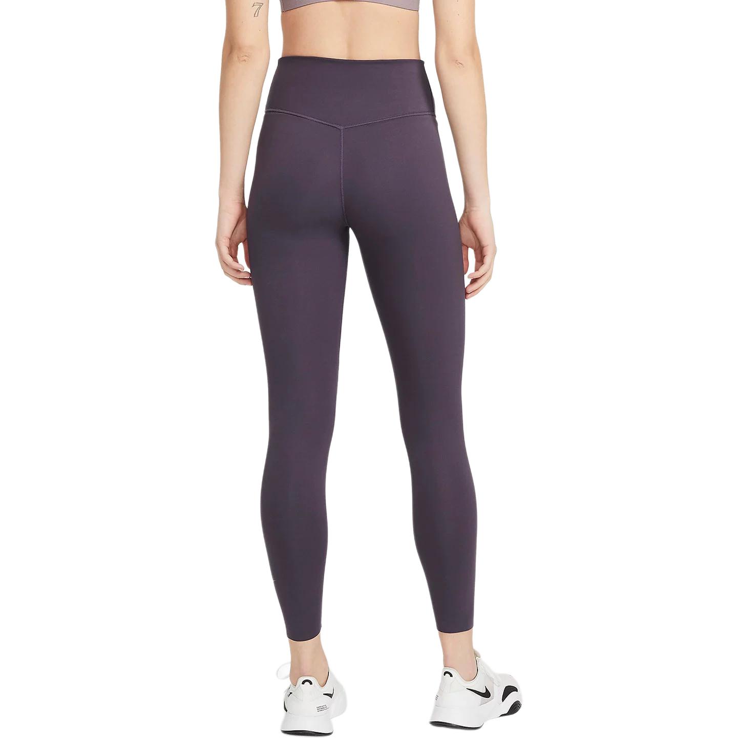 Nike Однотонные обтягивающие спортивные эластичные брюки женские низы фиолетовые — фото 3