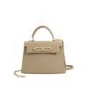 New Cowhide Medium Chain Flip Small Square Bag Commuter Shoulder Crossbody Handbag Women