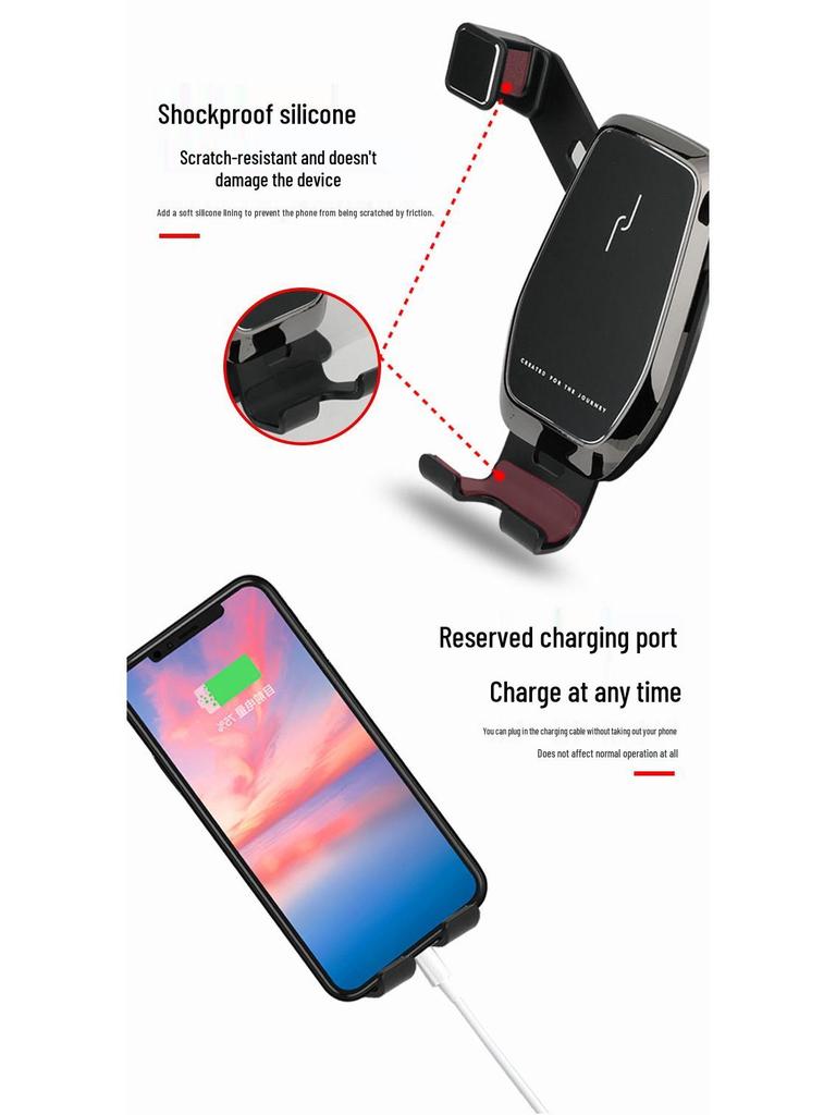 Wireless Charging Phone Holder for Mercedes-Benz 15-19 GLA/13-19 CLA, Navigation Compatible