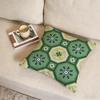 P-Iberian Floral Tile Cushion Cover Fabric Soft Furnishing,Pillowcase, Cushion Cover, Sofa Pillow, Home Decoration