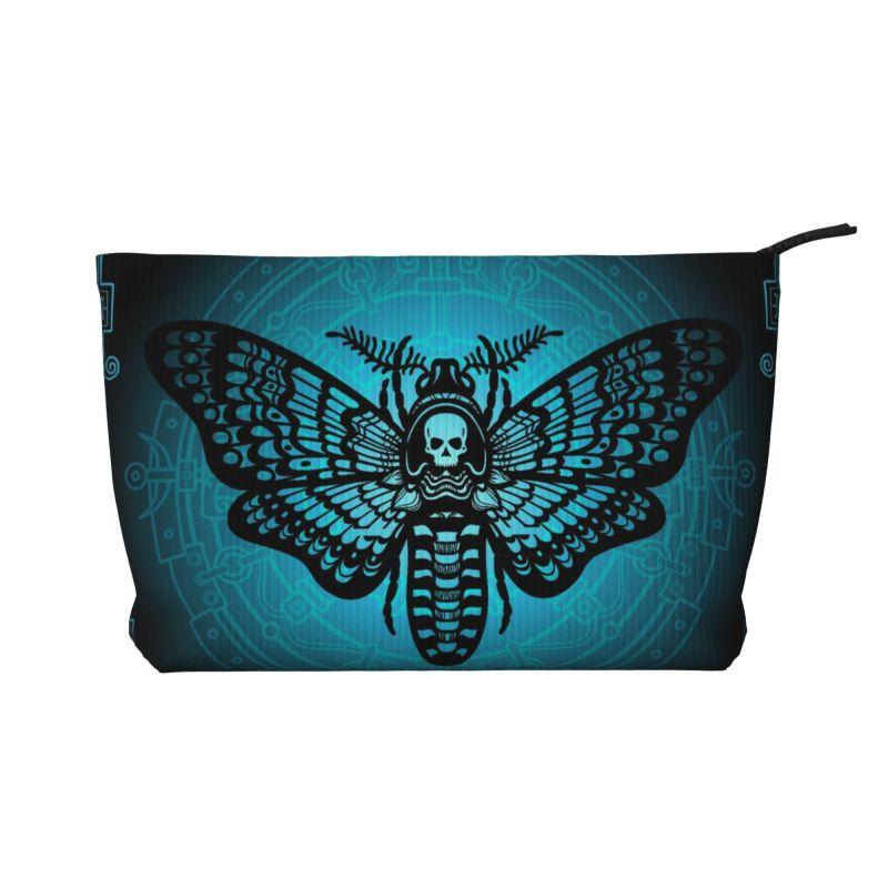 

Butterfly Skull Mysticism Travel Makeup Bag Women Portable Small Toiletry Organizer Cosmetic Bags Gifts for Women