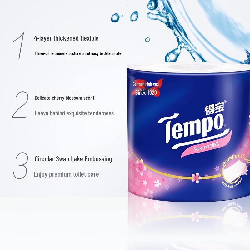 Tempo Cherry Blossom Scented 4-Ply Toilet Paper