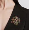 Vintage Colored Rhinestone Flower Brooch Wedding Party Banquet Casual Jewelry Gift Basket Brooches Women Beauty Sparkling Flower