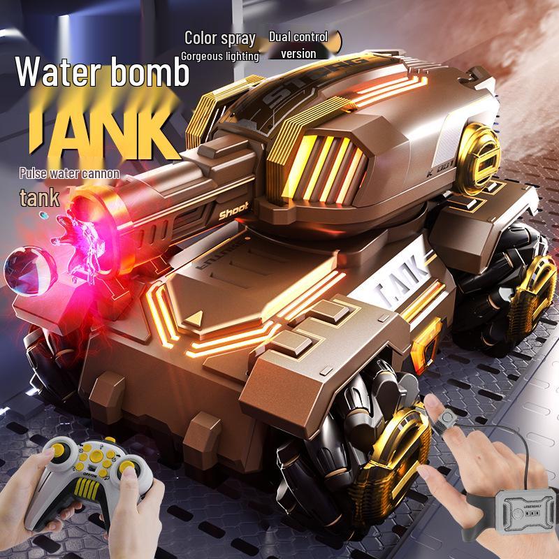 Gesture-Controlled Remote Tank with Water Bomb Launcher & Drift Spray