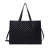 High-Quality Insulated Black Diamond Lattice Lunch Bag, Handbag, and Crossbody Tote