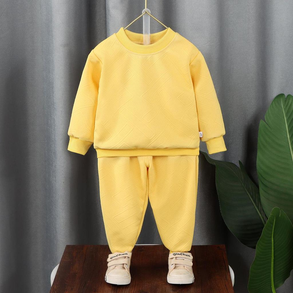 Baby Warm Sets Spring Autumn Trendy Suit Boys Girls Sweatshirt Outfit Kids Cotton Top Casual Sports Pants