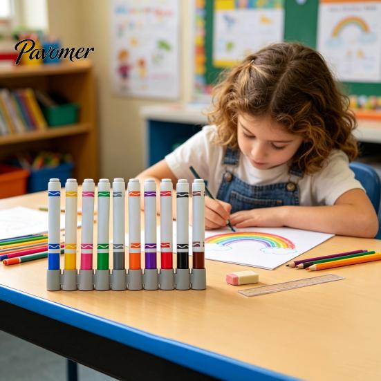 Silicone Marker Holder 5Pcs Pen Holder, Keep Markers Organized, Marking Portable Stand Organzier with Multi-Slots, Large Capacity Storage Rack Art