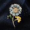Fashion Small Fresh Sunflower Brooch Clothing Accessories Corsage Gift Painting Oil Daisy Pin