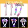 Adorable Cartoon Rabbit Women's Hat With Plush Moving Bunny Ears And Light-up Earflaps