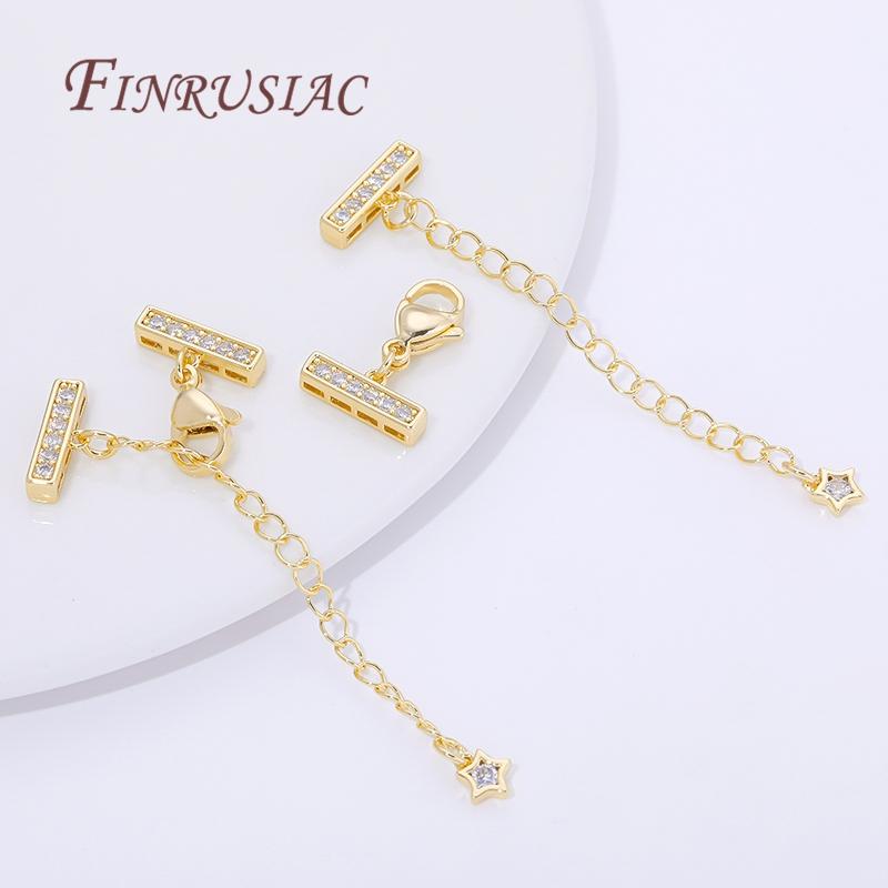18K Gold Plated 3-row Pearl Necklaces Connectors,Extension Chain with Lobster Clasps For Jewelry Making Supplies DIY Accessories