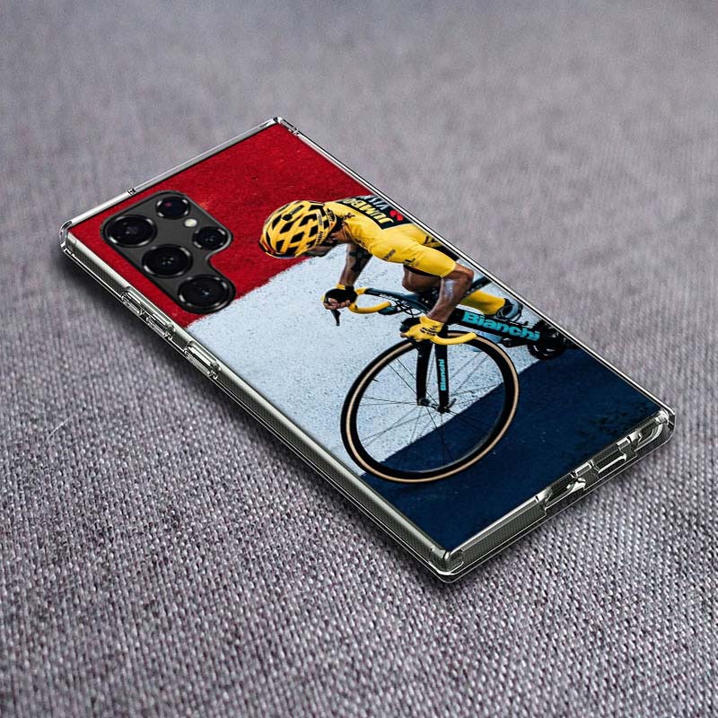 T-Tour De France Bicycle Phone Case For Samsung Galaxy S24 S23 S21 S20 FE S22 S26 Ultra S25 Edge S10 Plus Cover Clear TPU Capa S