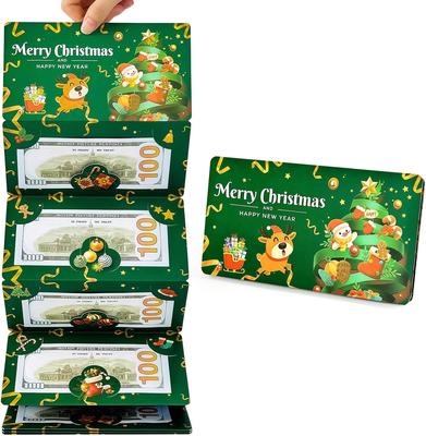 Christmas Money Holders, Cash Gift Card Holders Xmas With 10 Slots Christmas Gift For Men Women Girls Boys, Surprise Money Envelopes, Green