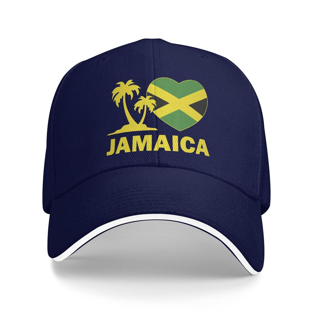 Women Unisex Jamaica I Love Jamaican Flag Outdoor Hat Adjustable Cap Casual Baseball Cap Golf Hats