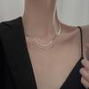 Double-Layer Hip Hop Clavicle Chain Necklace - European & American Retro Design for Women