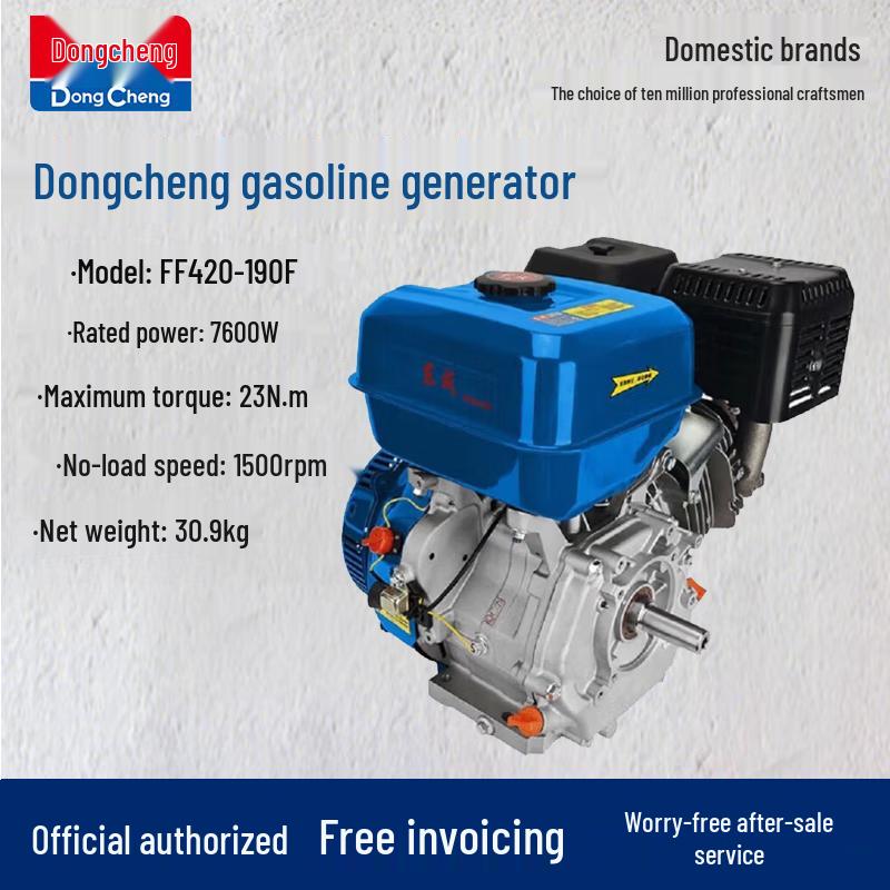 Бензиновый генератор Dongcheng FF420-190F 7600 Вт, китайская вилка (адаптер в комплекте)