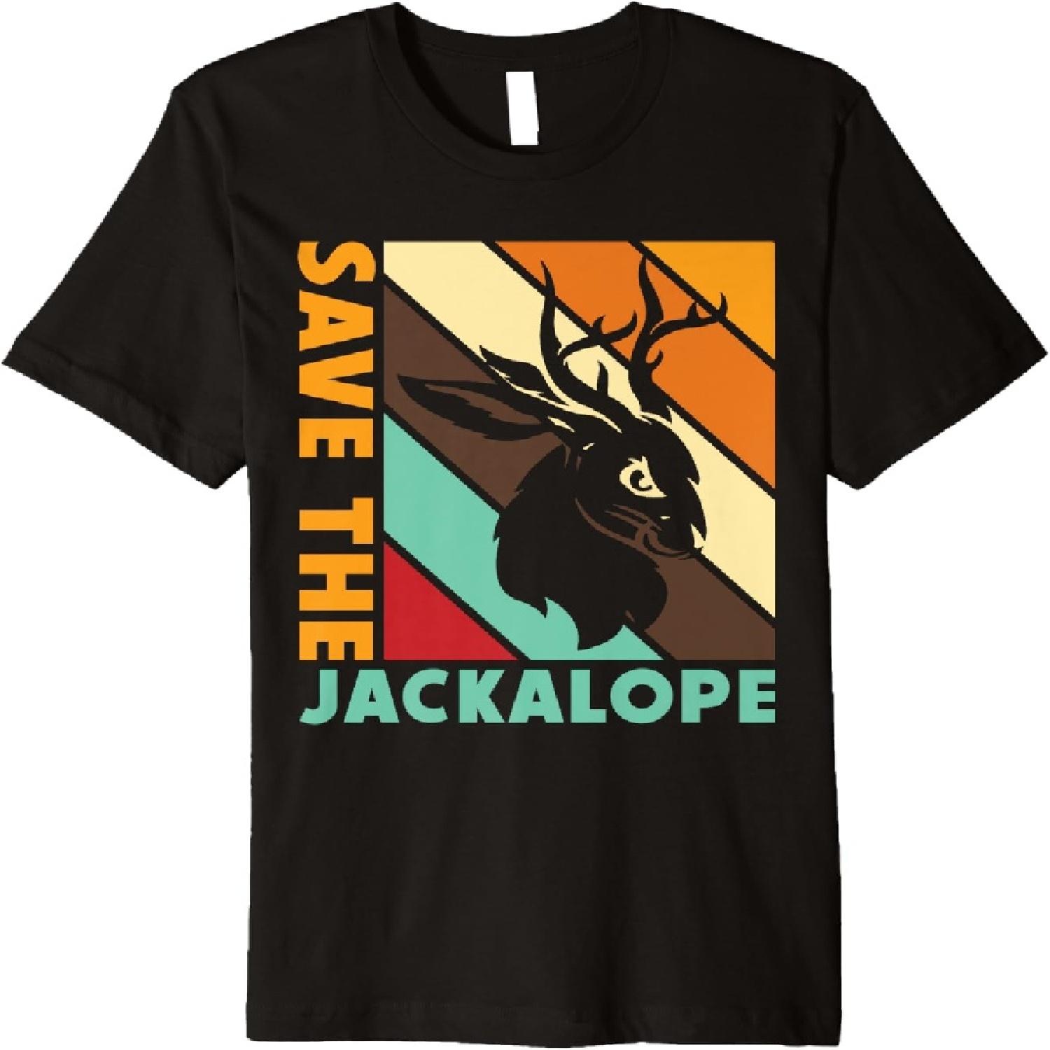 Save The Jackalope Cryptid Jackrabbit Rabbit Bunny Premium T-Shirt S