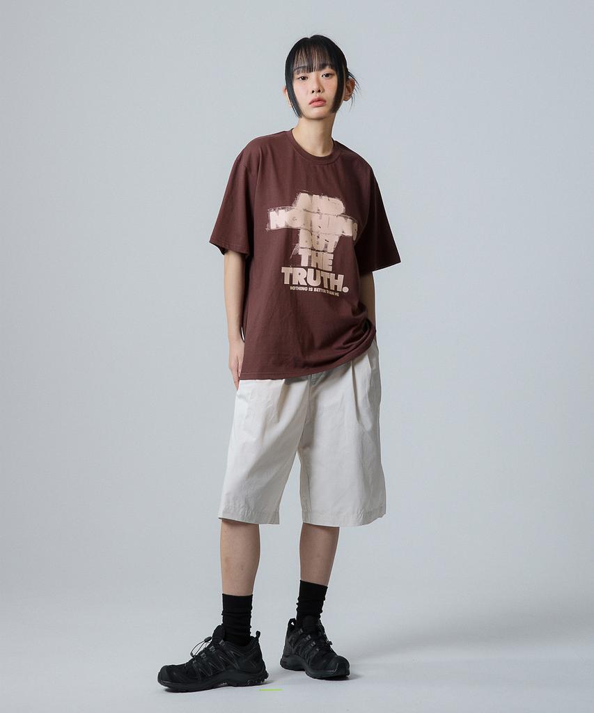 Nasttingijeubeleoldaenmi Scratch Lettering Tee_Brown