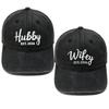 Hot Sale Hubby Wife Embroidered Baseball Cap Washed Retro Male and Female Couples Casual Sun Hat