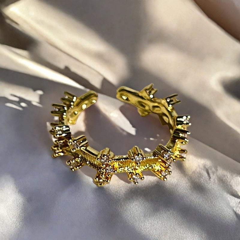 Blind Box Paar, Pfirsichblüten Tropföl Schmetterlingsring, Mittelalterliches Französisches Retro Nischendesign, Leichter Luxusring für Frauen