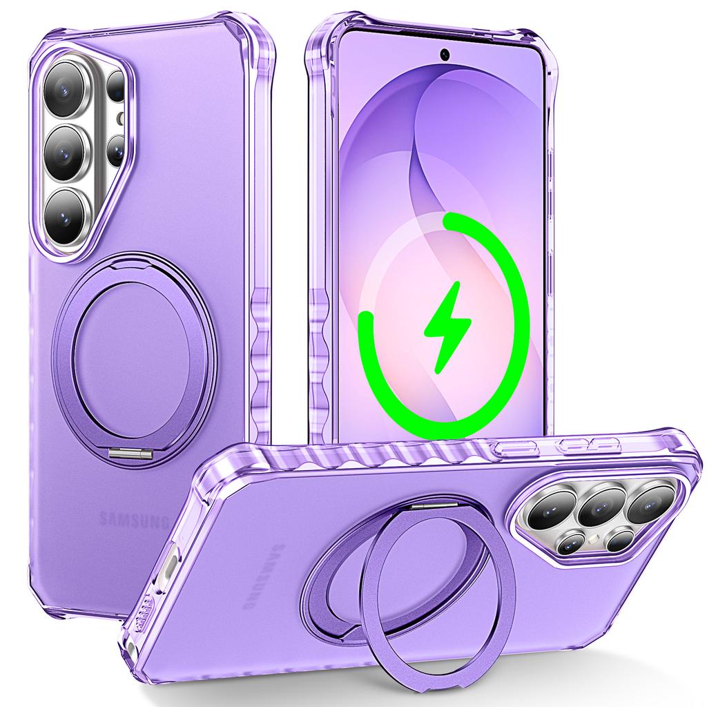 Applicable to Samsung S26Ultra Wave Magnetic Stand Mobile Phone Case S26Plus Rotary Stand S26 Protective Case