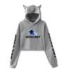 Streetwear Women Sexy Astro Bot Print Cropped Sweatshirts Oversize Loose Pullovers Spring Korean Casual Tops