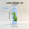1PC Green Crocodile Cartoon 750ml Color Plastic Sports Water Bottle Leakproof Flip Straw Lid Suitable for Sports Office Home Use