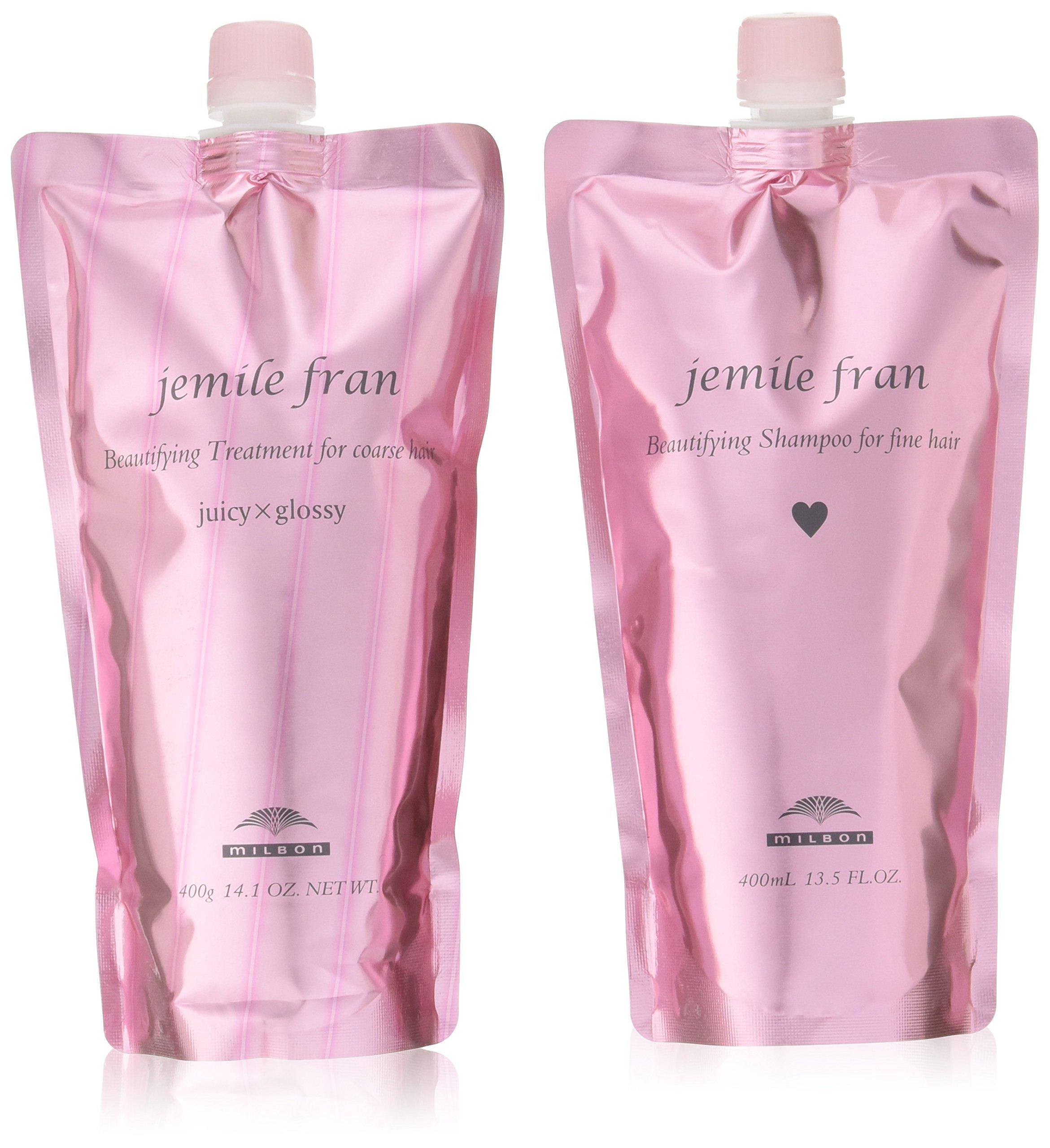 

MILBON Gemile Fran Shampoo Heart Refill Treatment Juicy Glossy Refill 400mL each Refill Set [Set] +