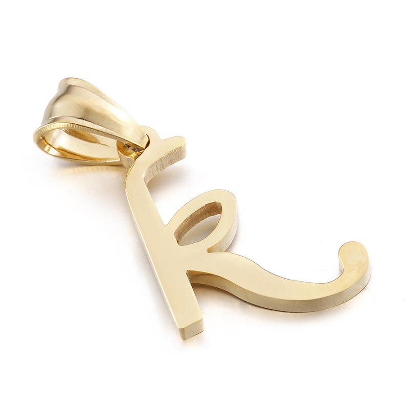 European and American Style Stainless Steel Pendant Jewelry - 26 Golden Titanium Steel Letters