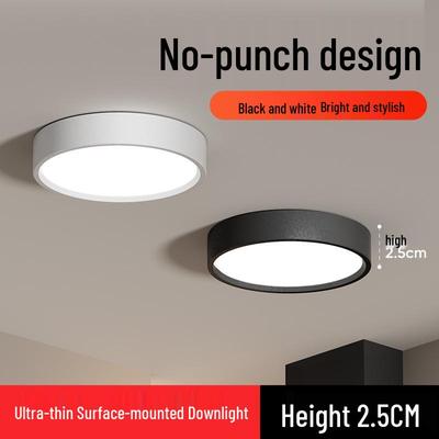 Ultratenké LED povrchové kulaté stropní světlo pro uličky, chodby, vstupy - Instalace bez vrtání