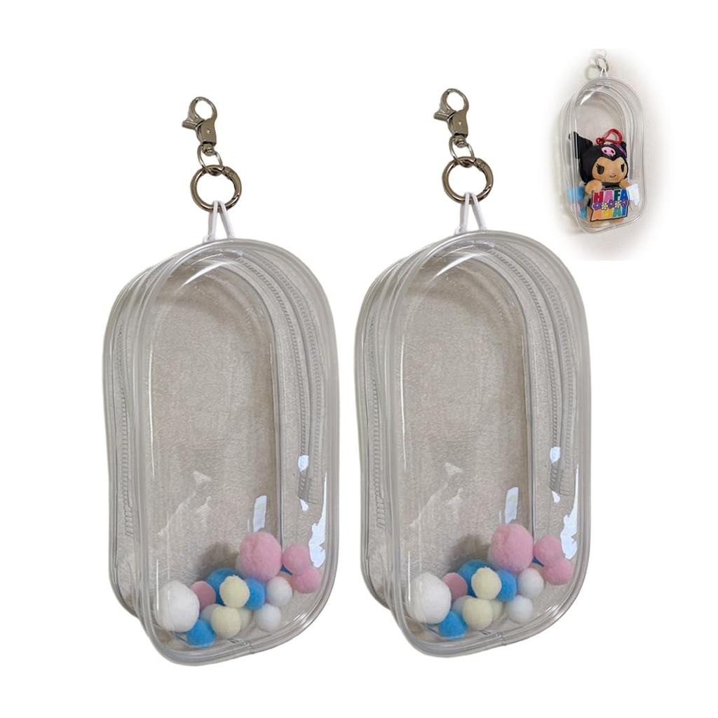 Start Side Oshinui Pouch, Oshinui Pouch, Transparent Ita Bag, Waterproof and Dustproof for Carrying, Doll Bag, Plush Toy, and Outing Display (2 Clear