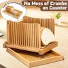 New Bamboo Bread Slicer Cutting Bread and Toast Slicer Adjustable Thickness With Tray for Holding Breadcrumbs Baking Supplies