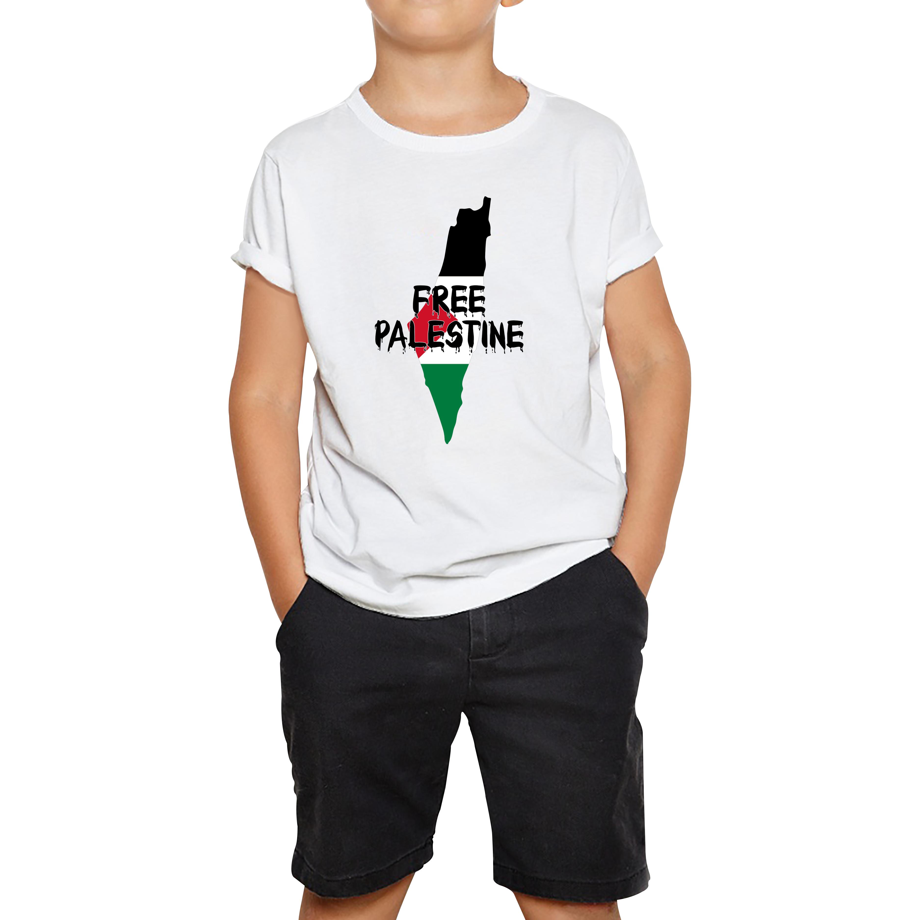 Free Palestine Stand With Palestine Kids T Shirt 100