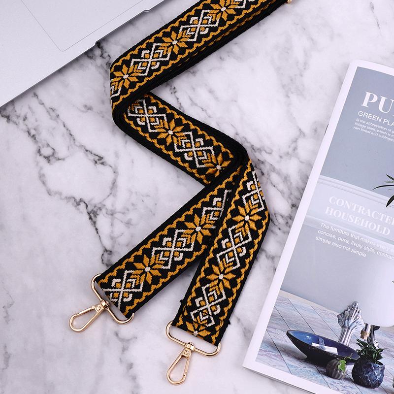 Adjustable Wide Bag Strap Crossbody Shoulder Bag Strap National Style Embroidery Diy Replacement Handles Bag Accessories