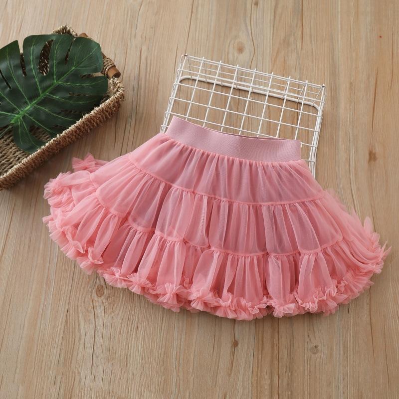 

2025 Юбка А-силуэта для девочек Пачка Красочная танцевальная юбка Детские пышные тюлевые юбки для детской одежды 130