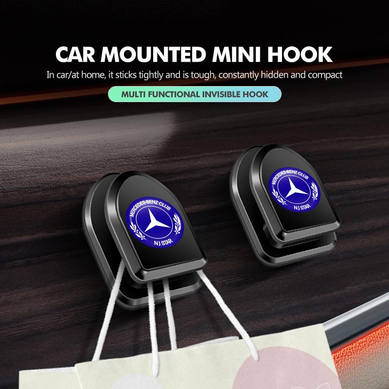 4pcs Car Paste Hooks USB Storage Hanger Invisible Accessories For Mercedes Benz CLK GLC W212 C200 C300 W203 W204 W205 W169 W176 B1